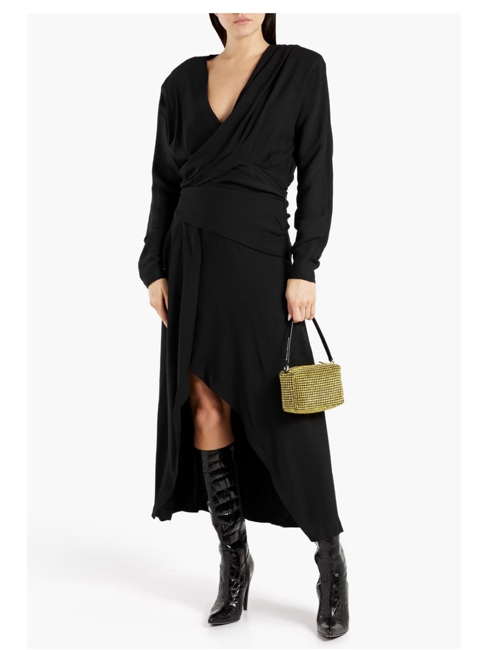 IRO
Elmas asymmetric wrap-effect crepe dress